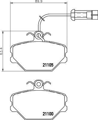 HELLA PAGID 8db355006191 -  Комплект тормозных колодок, дисковый тормоз